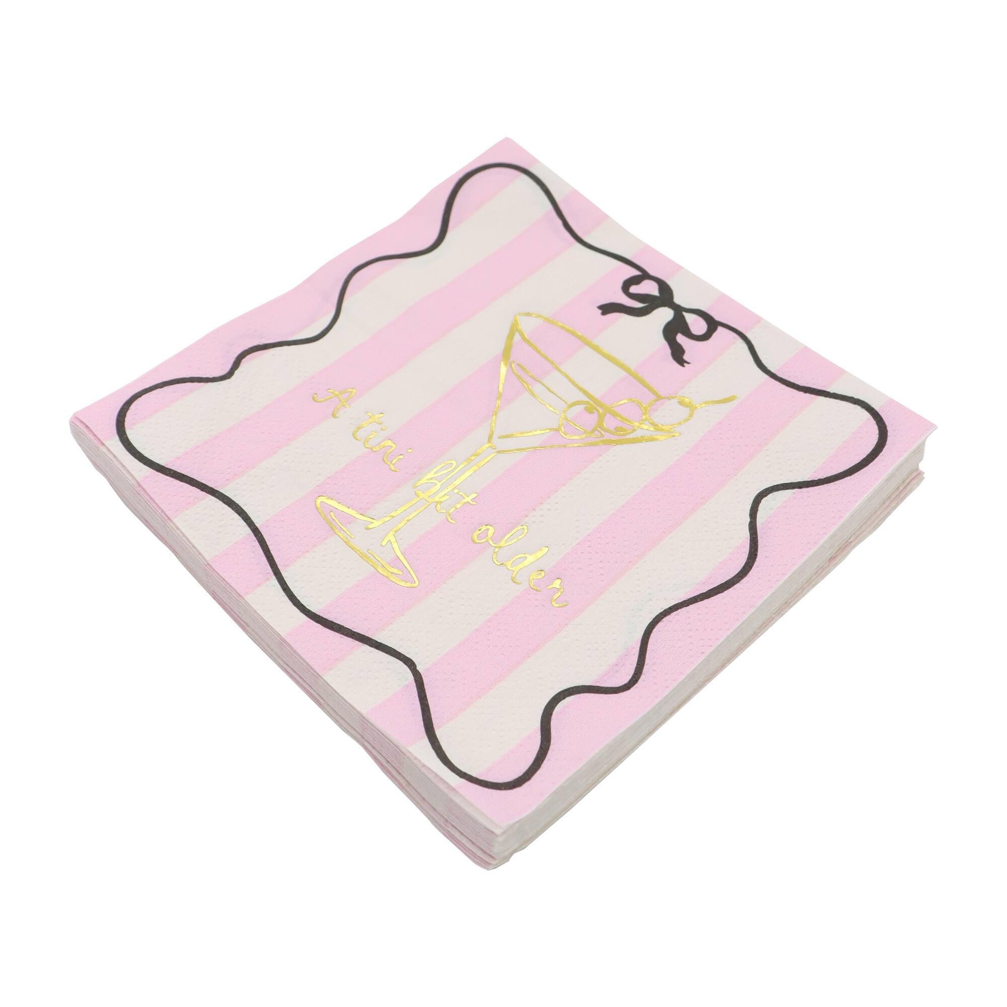 Pink Stripes Tini Bit Older Paper Beverage Napkins, 20ct. by Celebrate It™